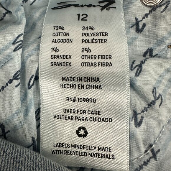 Seven7 Womens Size 12 Weekend Denim Shorts Distressed Frayed Hem - Picture 6 of 7